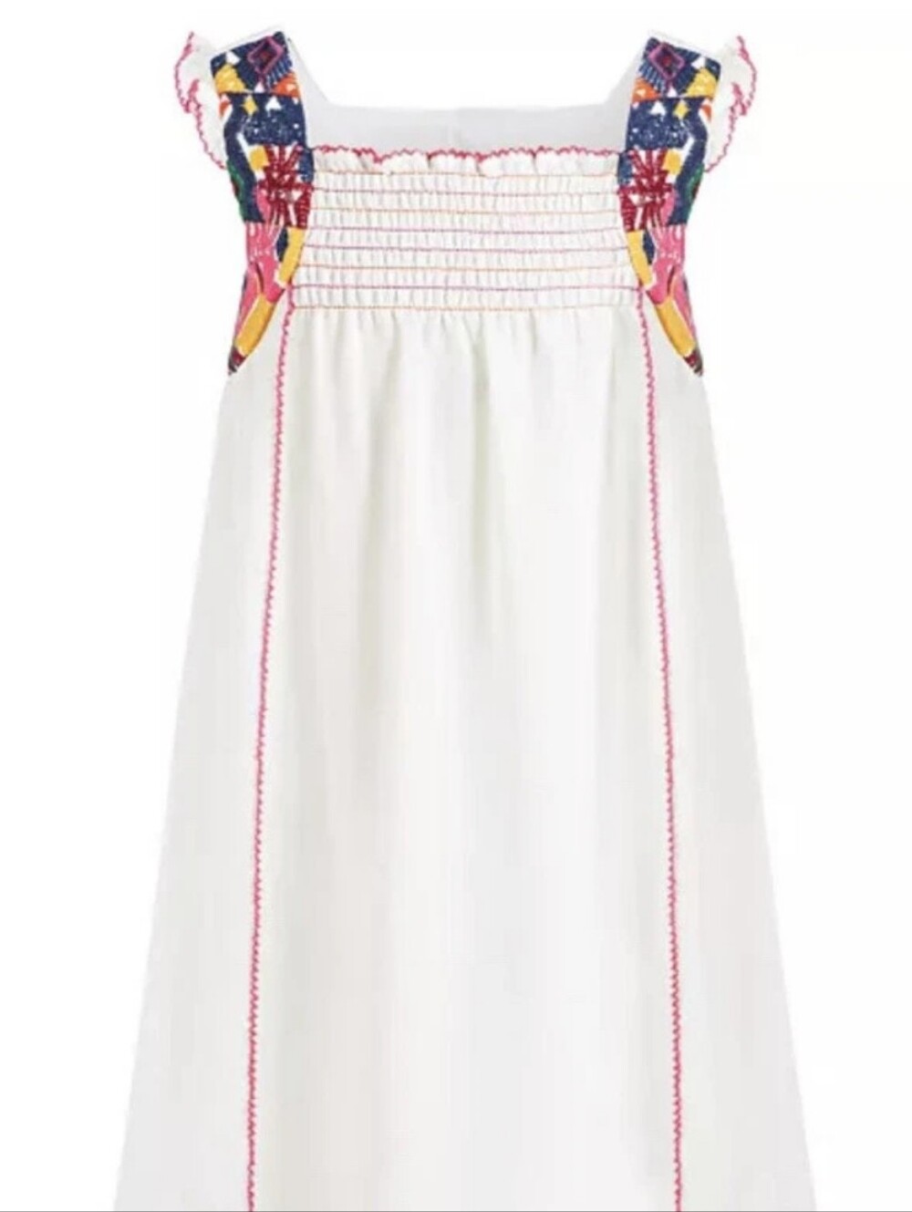 Bonnie Jean Hi Lo Sundress Multicolor Embroidered Trim Girls Size 6X